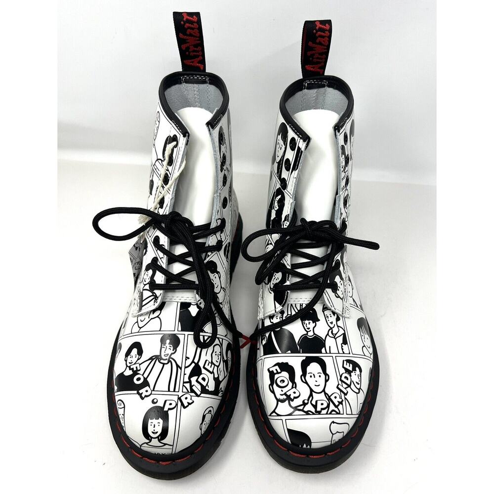 Doc DR. MARTENS 1460 For Pride Fuyuki Kanai Leather Boot Sz Mens 9 / Womens 10 - Picture 4 of 16